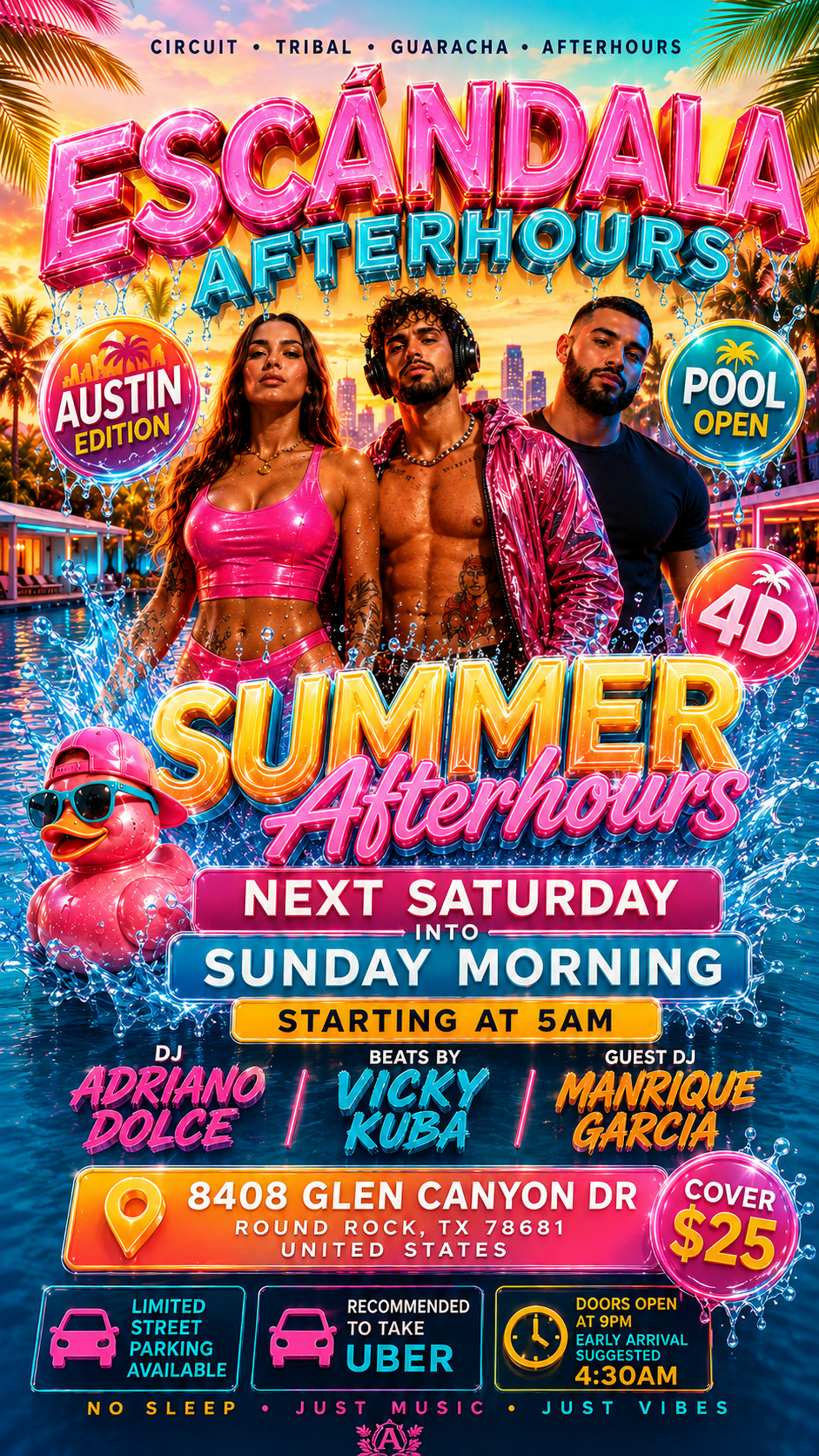 Summer Afterhours Austin flyer