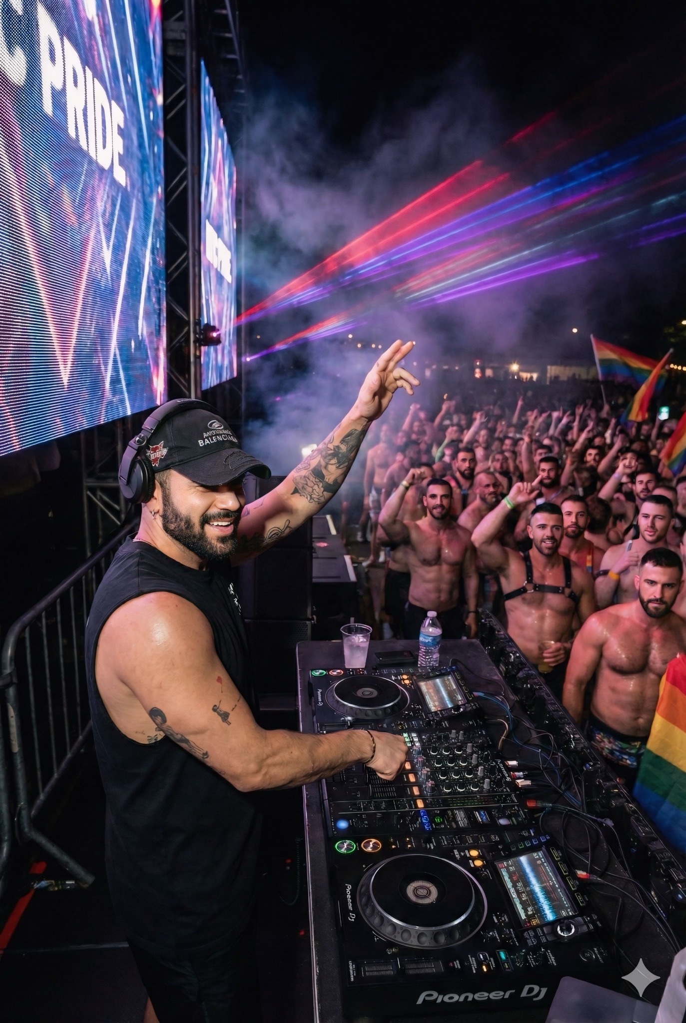 DJ Adriano Dolce performing to a crowd